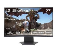 LG 27GS60QC-B Ultragear Monitor de Juego Curvo 27" QHD (2560 x 1440) 180Hz 1 ms 1000R AMD FreeSync HDR10 HDMIx2 DisplayPort Diseño sin Bordes Negro Estabilizador Das Crosshair FPS Counter - Negro