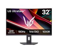 LG 32G600A-B Ultragear QHD (2560 x 1440) Monitor Curvo para Juegos, 180 Hz, 1 ms, AMD FreeSync, HDMI, DisplayPort, Soporte Ajustable, inclinación/Altura/Giratorio, Negro