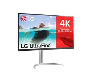 LG 32UN650-W - Monitor UltraFine 4K UHD 32 pulgadas, Panel IPS: 3840x2160, HDMIx2, DisplayPortx1, 16:9, 1000:1, 350nit, 60Hz, 5ms, HDR10, Conectividad Universal, Inclinación Ajustable, Color Plata
