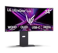 LG 34GX900A-B Ultragear WQHD (3440 x 1440) OLED Monitor de Juego Curvo de 34 Pulgadas, 240 Hz, 0,03 ms, NVIDIA G-Sync, VESA DisplayHDR True Black 400, HDMI 2.1, DisplayPort, USB Type-C PD 65 W, Negro
