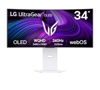 LG 34GX90SA-W.AEU, Monitor Gaming Ultragear 34", 3440 x 1440, 240 Hz, OLED Curvo 800R, WQHD, < 1ms, G-Sync Compatible y FreeSync Premium, DCI-P3 98,5%