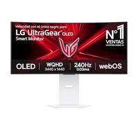 LG 34GX90SA-W - Monitor Gaming Ultragear OLED, Smart Monitor UWQHD, 34", (3440x1440), 21:9, 240Hz, Curvo 800R, 0,03ms, G-Sync y FreeSync Premium, DCI-P3 98,5%