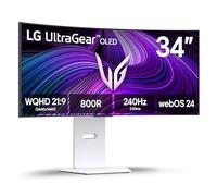 LG 34GX90SA-W Ultragear WQHD (3440 x 1440) Pantalla de Juego Curvada OLED 240Hz, 1 ms, Compatible con NVIDIA G-Sync, AMD FreeSync Premium, VESA DisplayHDR True Black 400, webOS, USB Type-C, Blanco