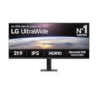 LG 34U511A-B.AEU, Monitor Gaming UltraWide 34", Curvo, Panel IPS, UWFHD (2560 x 1080), 100 Hz, Ultrapanorámico 21:9, Negro con Textura, sRGB 99%, Ajuste en Inclinación (Eje Horizontal)