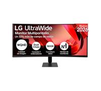 LG 34U601B-B - Monitor UltraWide, 34", Curvo, 1800R, VA, WQHD, 3440x1440, 21:9, 120Hz, 120Hz, FreeSync, Premium, HDR10, SuperResolution+, HDMI, DP, Inclinación, Negro Mate