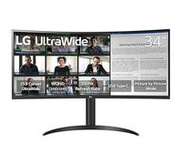 LG 34WR55QK-B Monitor curvo de computadora ultra ancho WQHD (3440 x 1440), 100Hz, 5ms, HDR10, modo lector, HDMI, DisplayPort, USB tipo C, soporte ajustable de inclinación/altura, negro