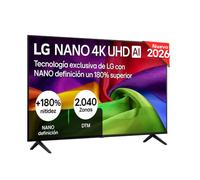LG 50NU800B6LC - Smart TV Nano UHD AI 50" 4K Sin Reflejos 94%, 2026 | Nano UHD, Smart TV, WebOS 25 (Actualizable), Procesador Alpha 7 Gen9 AI, 144Hz, HDR10 y Dolby Digital Plus, Negro
