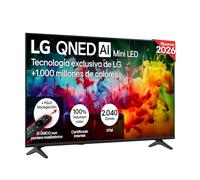 LG 50QNED80B6LC - TV 50", QNED MiniLED, 4K AI, Smart TV, WebOS 25, Procesador Alpha 5 Gen7 AI, 120Hz, Super Upscaling, HDR10 y Dolby Digital Plus, Alexa/Google Assistant, Negro