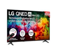 LG 55QNED80B6LA - TV 55", QNED MiniLED, 4K AI, Smart TV, WebOS 25, Procesador Alpha 5 Gen7 AI, 120Hz, Super Upscaling, HDR10 y Dolby Digital Plus, Alexa/Google Assistant, Negro