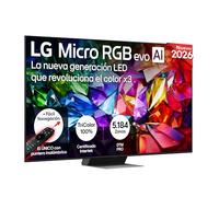 LG 75MRGB96B6B - TV 75", 4K Micro RGB, Smart TV, Sin Reflejos al 97,8%, WebOS 26, Procesador α11 AI Gen3, VRR 165Hz, Dolby Vision y Dolby Atmos, Alexa/Google Assistant, Negro