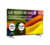 LG 75NU850B6LA - Smart TV Nano 4K UHD AI NU85 75 Pulgadas, Sin Reflejos al 94%, webOS 26 AI Gemini, Procesador Inteligente α7 AI Processor 4K Gen9, HDR10 Pro, 4K Super Upscaling, Dolby