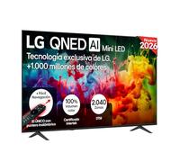 LG 75QNED80B6LA - TV 75", QNED MiniLED, 4K AI, Smart TV, WebOS 25, Procesador alpha5 Gen7 AI, 120Hz, Super Upscaling, HDR10 y Dolby Digital Plus, Alexa/Google Assistant, Negro