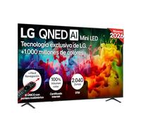 LG 85QNED80B6LA - TV 85", QNED MiniLED, 4K AI, Smart TV, WebOS 25, Procesador Alpha 5 Gen7 AI, 120Hz, Super Upscaling, HDR10 y Dolby Digital Plus, Alexa/Google Assistant, Negro