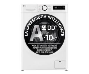 LG AI DD D4R3009NSWB Lavadora 9/6 kg Serie R3, lavadora y secadora, 1400 rpm, lavado a vapor, Eco Hybrid, Allergy Care, Direct Drive, motor Inverter, blanco