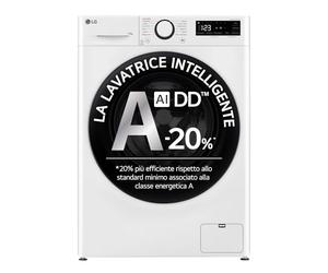 LG AI DD F4R3013NSWB Lavadora clase A -10%, Carga frontal Serie R3, Lavadora 13kg, 1400 revoluciones, AIWash, Lavado a vapor, Motor Direct Drive, Smart Diagnosis, Encimera, Blanco
