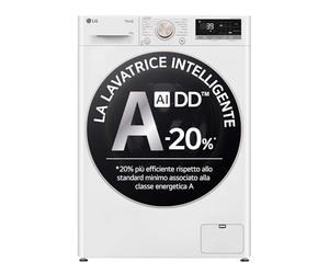 LG AI DD F4R7013TSWG - Lavadora de 13 kg, de carga frontal, serie R7, lavadora clase A -20%, 1400 rpm, TurboWash 360, vapor en 7 programas, Wi-Fi, Inverter Direct Drive, libre instalación, color