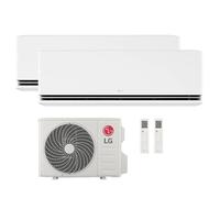 LG Aire Acondicionado Dual Split DualCool Deluxe WiFi 9000 + 9000 Btu, Climatizador con Bomba de Calor Inverter R32 2 Unidades Interiores y 1 Exterior, Blanco