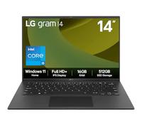 LG Gram 14Z90RU-G.AA55A1 laptop Intel? Core? i5 i5-1334U Computer portatile 35,6 cm [14] Full HD+ 16 GB LPDDR5-SDRAM 512 GB SSD Wi-Fi 6E [802.11ax] Windows 11 Home Nero (LG 14 W11H 16GB GRAM WUXGA) -
