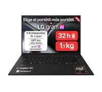 LG gram 14Z95U-G.AU88BN - Ordenador Portátil Ultraligero de 14" Ryzen AI 7 450, 3 GB RAM, 1 TB SSD, AMD Radeon Graphics, IPS Antirreflejo, 1120g, 32 h, Windows 11, Teclado ES, Negro carbón