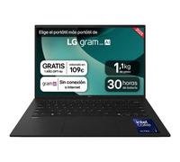 LG gram 14ZD90T-G.AX78B Ordenador Portátil 14 Pulgadas Intel Core Ultra7 255H, 16 GB RAM, 1TB SSD, Panel IPS Antirreflejo, WUXGA, 1.120 g, 30 Horas, FreeOS, Negro, Teclado QWERTY Español