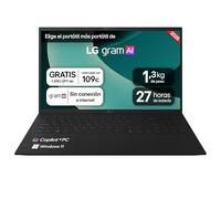 Portátil 15" LG gram - 15Z80T, Windows 11, AMD Ryzen™ AI, Copilot+PC, 16 GB RAM, 512 GB SSD, Panel IPS FHD, Ligero 1,3 Kg, 27h, Negro - 15Z80T-G.AS55B