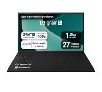 LG gram 15Z80T-G.AU78B Portátil 15", Windows 11, AMD RyzenTM AI 7 350, 16 GB RAM, 1TB SSD, AMD Radeon Graphics 860M, Pantalla IPS (1920x1080), 1.290 g, 27 Horas, Negro