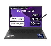 LG gram 16T90TP-K.AD88B Ordenador Portátil Convertible 16 Pulgadas | Ultraligero, Intel Core Ultra7 255H, 32GB RAM, 1TBSSD, Panel OLED multitáctil, WQXG 1.399 g, 19 h, Windows 11, Teclado Es