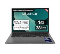Portátil 16" LG gram - 16Z90TL, Windows 11, Intel® Core™ Lunar Lake, 32 GB RAM, 1 TB SSD, Panel IPS WQXGA (2560x1600), Ligero 1,2kg, 28,5 h, Negro - 16Z90TL-G.AU88B