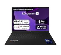 LG gram Pro 16Z90TR-E.AD88B Portátil, 32GB RAM, 1TB SSD, 16" | Ultraligero, Intel Core Ultra7 255H, Windows 11, NVIDIA RTX5050, Pantalla IPS, (2560x1600), 1.360 g, 27 horas, Negro
