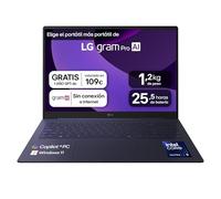 Portátil 16" LG gram - 16Z90TS, Windows 11, Intel® Core™ Lunar Lake, 32 GB RAM, 1 TB SSD, Panel IPS WQXGA (2560x1600), Ligero 1,2 kg, 25,5 h, Gris - 16Z90TS-G.AU99B