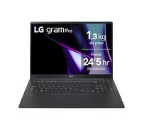 LG gram Pro 16ZD90SP-A.AX78B - Portátil Ultraligero de 40.6 cm (16"), OLED, Intel Core Ultra 7, 32 GB RAM, 1TB SSD, batería hasta 24.5 h, 1,2Kg, NVIDIA RTX3050, FreeOS, Negro, Teclado QWERTY Español