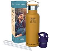 LG Luxury & Grace Botella de Agua Acero Inoxidable 500 ml. Cantimplora de Metal con Funda de Neopreno. Botella Térmica para Bebidas Frías y Calientes con Tapón Intercambiable. Doble Pared & Sin BPA.