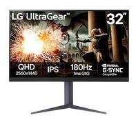LG Monitor de juegos Ultragear QHD (2560 x 1440) de 32 pulgadas, 180 Hz, 1 ms, IPS, DisplayHDR 400, compatible con NVIDIA G-SYNC, AMD FreeSync, VESA Adaptive Sync, HDR10, soporte de inclinación/altura