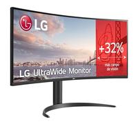 LG Monitor UltraWide 34WR55QK-B - 34'' Curvo, VA, WQHD, 100 Hz, Negro | 21:9, HDR10, sRGB 99%, WQHD (3440 x 1440), Panel VA, 5 ms, Curvo 1800R, altura ajustable, HDMI 2.0, USB-C 65 W