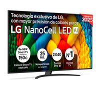 LG TV LED NANOCELL 2025 65NANO81A6A 164cm 4K HDR10 60Hz Colores puros webOS 25