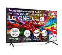 LG Smart TV 55" QNED EVO MiniLED 4K UHD (2025) - Procesador α8 AI Gen2, Dolby Vision & Atmos, VRR 144Hz, webOS 25, AMD FreeSync, Magic Remote, WiFi 6, Bluetooth 5.3