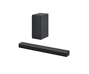 LG Sound Bar y subwoofer inalámbrico S40Q - 2.1 Canales, Salida de 300 vatios, Audio de Cine en casa, Negro