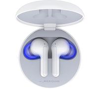 LG TONE Free FN6 Auriculares True Wireless con autolimpieza UVnano, con tecnología Meridian Sound, doble micrófono para llamadas en la oficina, base de carga inalámbrica y carga rápida en color blanco