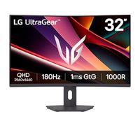 LG Ultragear G6 32G600A Gaming Monitor - Curvo QHD 1440p, 34 Pulgadas, 180 Hz, 1ms GtG, FreeSync, HDR10, Pantalla multiajustable, HDMI, DP1.4, Negro