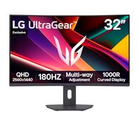 LG Ultragear G6 32G60ZA Monitor de Juego (excluido). - QHD Curvado 1440p, 32", 180 Hz, 1 ms GtG, FreeSync, HDR10, Pantalla Multi-Ajustable, HDMI, DP1.4, Negro