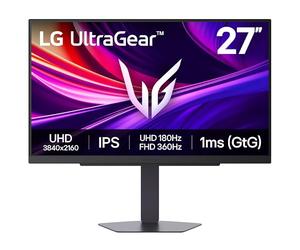 LG Ultragear G8 27G810A Monitor para Juegos - 4K UHD IPS de 27 Pulgadas, 180Hz | 360Hz - Modo Dual, 1ms GtG, G-Sync Compatible y FreeSync Premium, DisplayHDR 400, HDMI 2.1, DP1.4(DSC), Negro