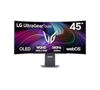 LG UltraGear OLED GX9s, 45 pulgadas WQHD 1440p Monitor inteligente curvado para juegos 45GX90SA, 240Hz, tiempo de respuesta de 0.03ms, HDR 10, webOS con LG AI, DisplayPort, HDMI 2.1, USB-C