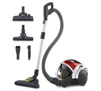 LG VK8506NHAG - Aspirador sin Bolsa 650W, Sistema Kompressor, Turbo Ciclónico, Aspiradora Tubo Telescópico, Depósito 1,2Lx3, Regulador Potencia, Cepillo Corner + 2 en 1 Alfombra-Suelos, Rojo