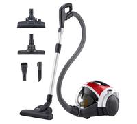 LG VK8506NHAG - Aspirador sin Bolsa 650W, Sistema Kompressor, Turbo Ciclónico, Aspiradora Tubo Telescópico, Depósito 1,2Lx3, Regulador Potencia, Cepillo corner + 2 en 1 alfombra-suelos, Rojo