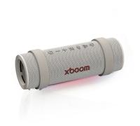 LG xboom Grab, Altavoz Inalámbrico, Bluetooth, 30W, Sonido Sound Boost, Resistente al Agua IP67, Autonomía 20h, Color de Luces LED Variable, Amplia Conectividad[Gris]