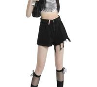 LGBBTI Pink Frayed Hem Denim Shorts for Women, Tall High Waist Slim Fit Summer Short Pants Corea Style, Xt-tpfs-046-3, S