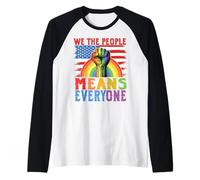 LGBT Bandera de EE.UU. We the People Mes del Orgullo Gay Camiseta Manga Raglan