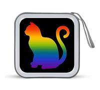 LGBT Cat Pride - Funda protectora para CD con capacidad para 40 discos de DVD, bolsa organizadora para coche, hogar, viajes