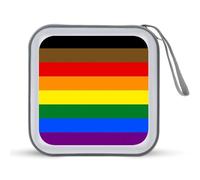 LGBT - Funda protectora de plástico duro con diseño de bandera transgénero con cordón portátil para el hogar, coche, 40 CD, Estilo:, Talla única