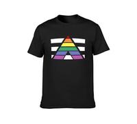LGBT & Gay Pride Ally Flag Unisex 100% Cotton Short-Sleeve T-Shirts Black M